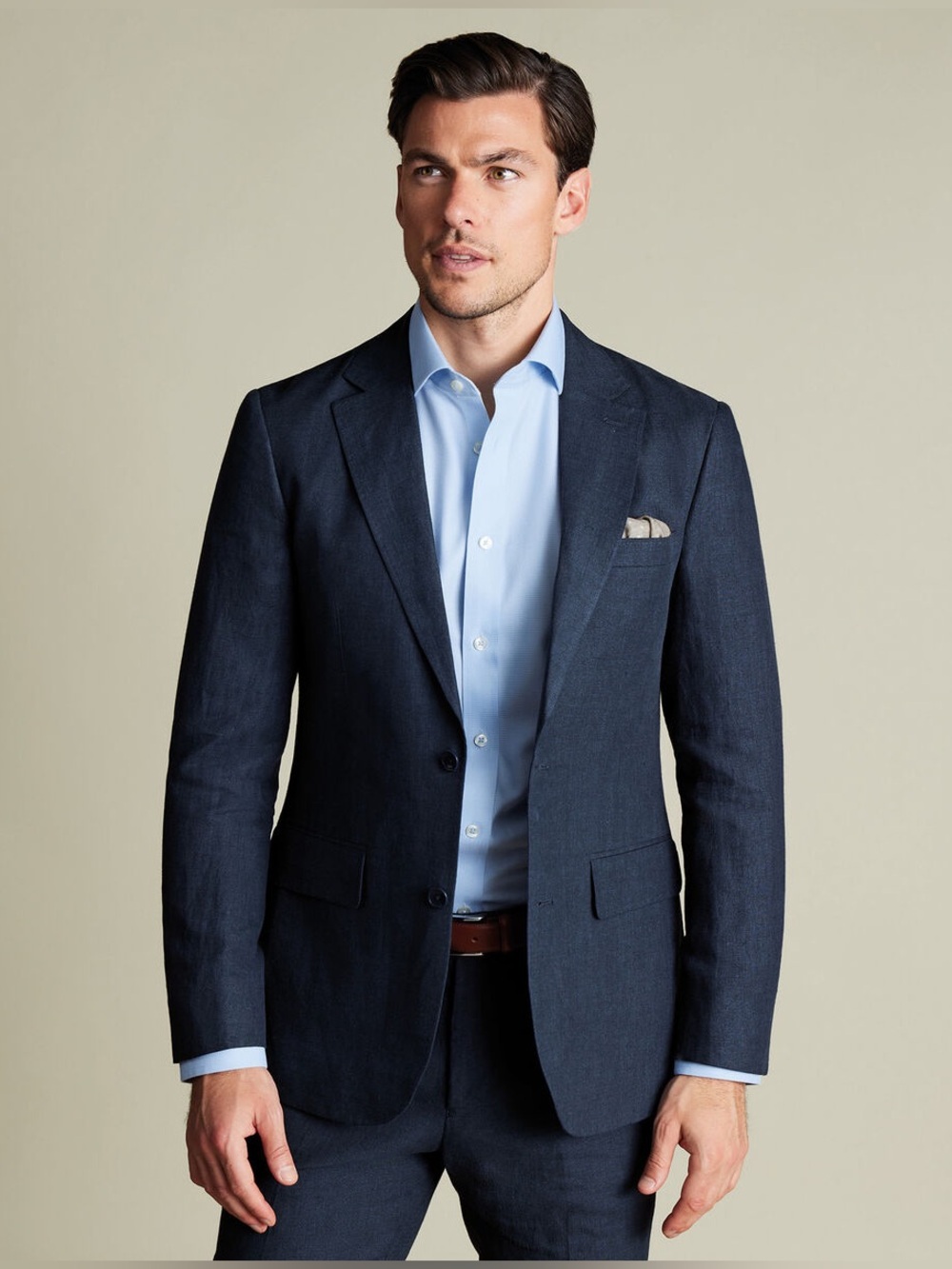 Brooks Brothers Navy Blue 1818 Madison Silk Linen Wool Herringbone Sports Coat